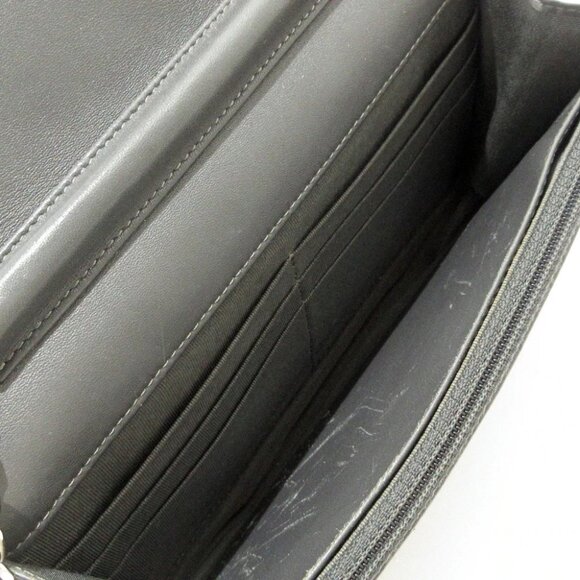 Auth CHANEL Matelasse - Khaki Gray Patent Leather Leather Other Style Wallet - Picture 3 of 13